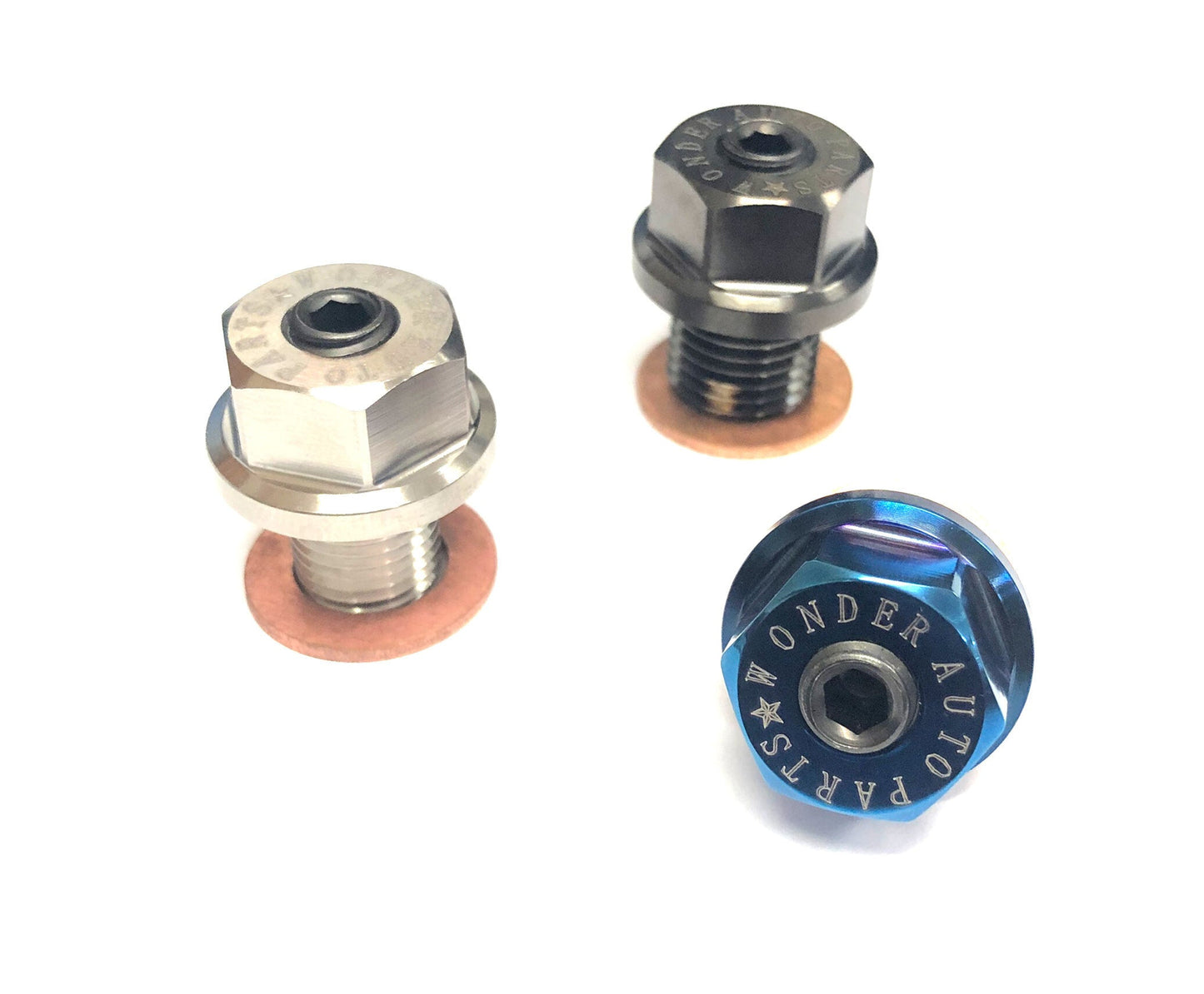 GR.5 TITANIUM ALLOY MAGNETIC ENGINE OIL DRAIN PLUG (SILVER)