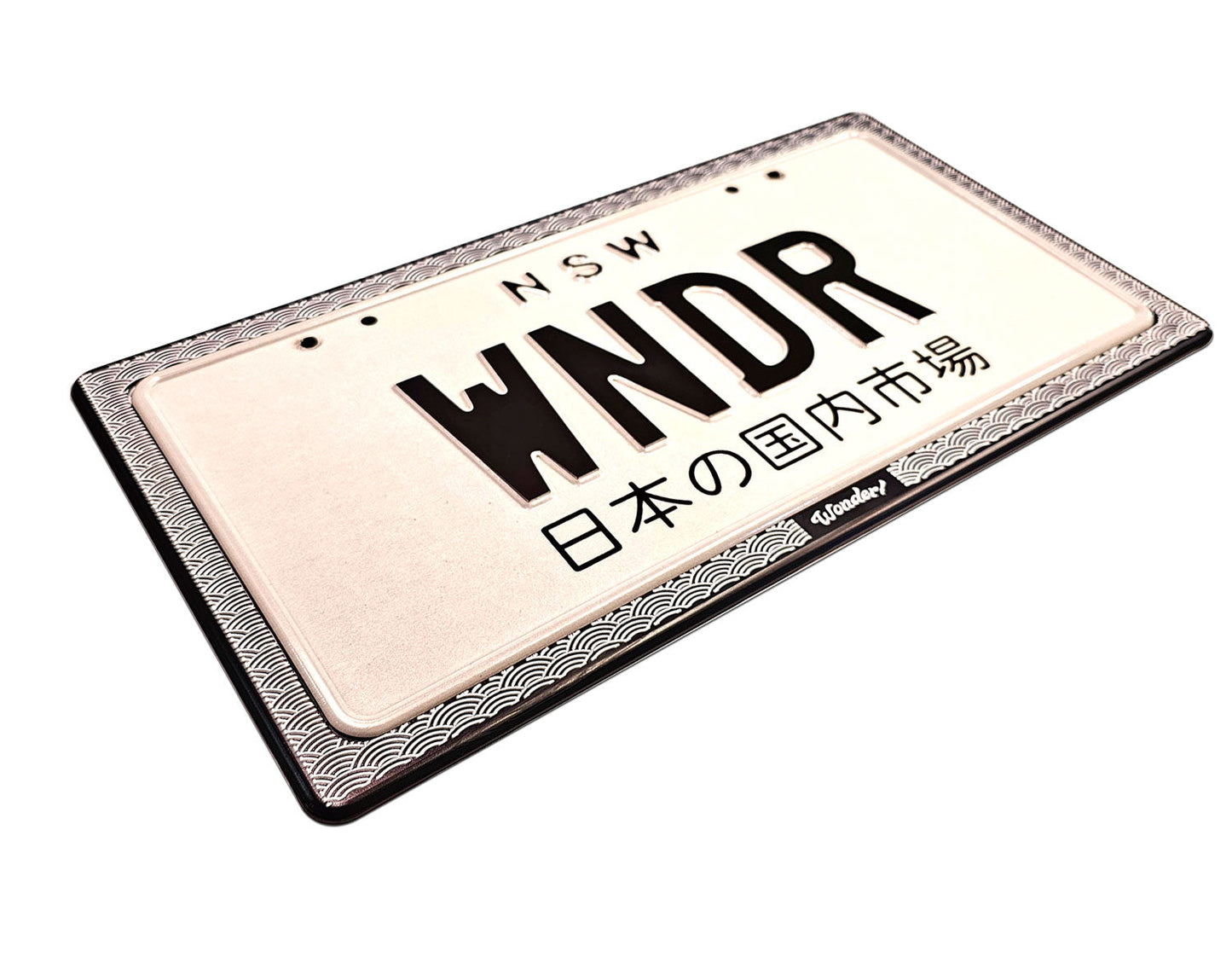 ENGRAVED "WAVES" LICENSE PLATE FRAME SET