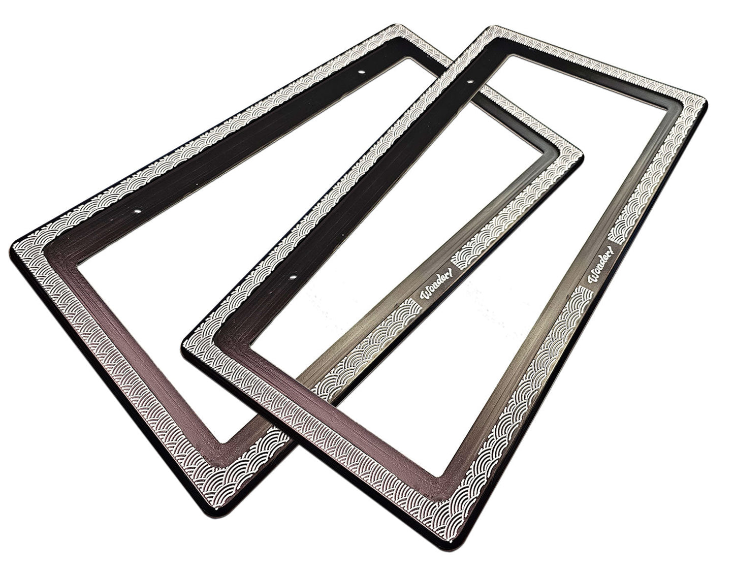 ENGRAVED "WAVES" LICENSE PLATE FRAME SET