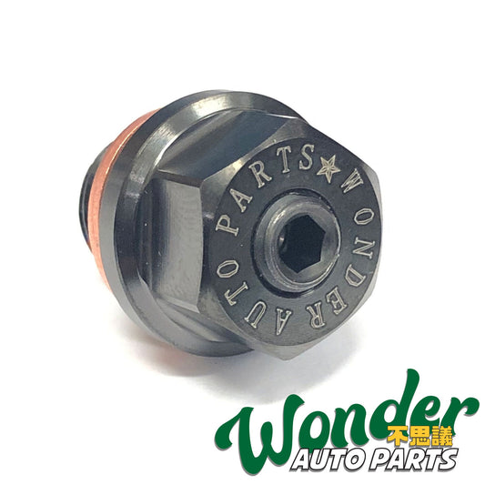 GR.5 TITANIUM ALLOY MAGNETIC ENGINE OIL DRAIN PLUG (BLACK)