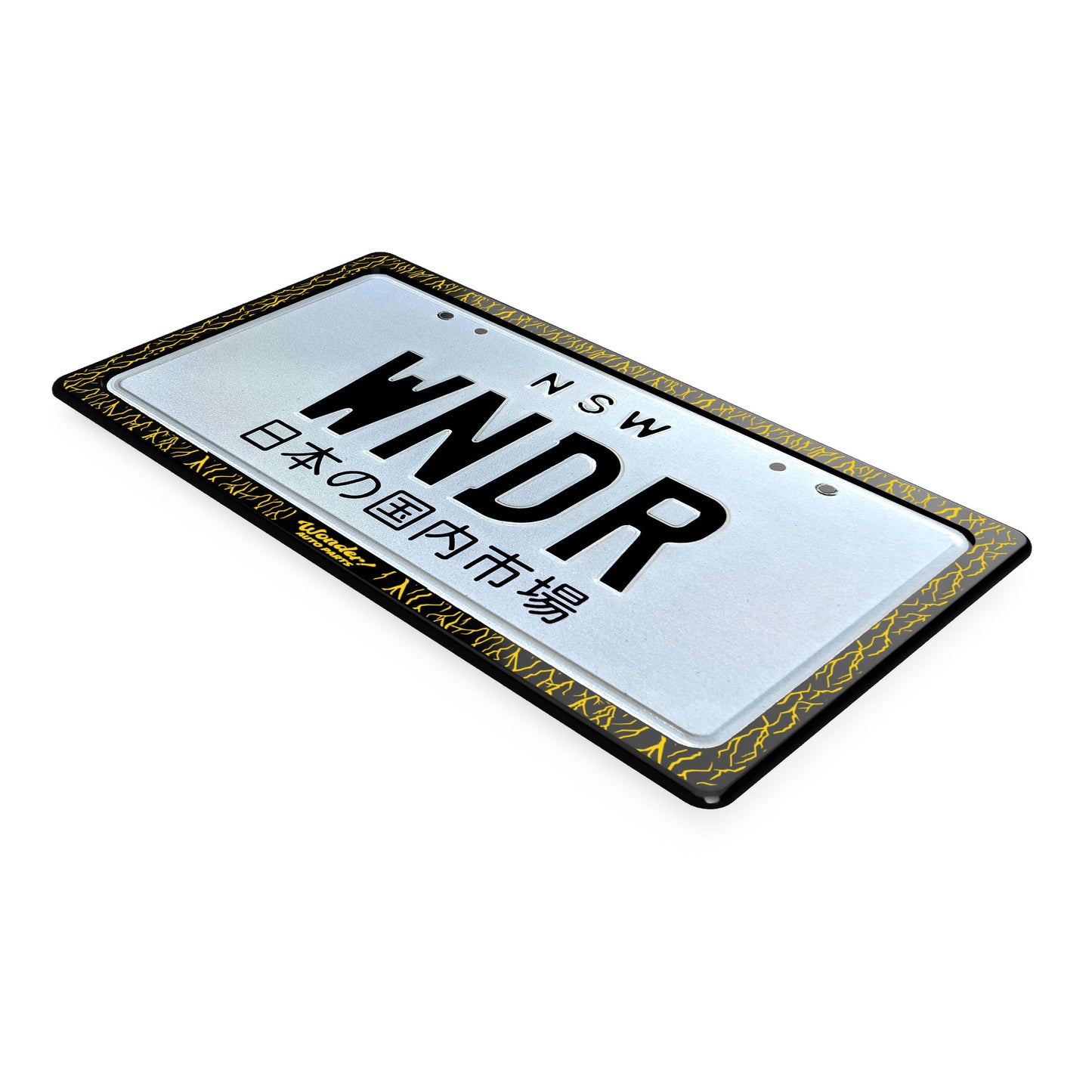 ENGRAVED "LIGHTNING" LICENSE PLATE FRAME SET