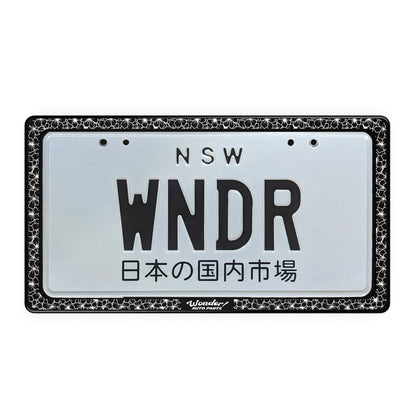 ENGRAVED "SAKURA FLOWER" LICENSE PLATE FRAME SET
