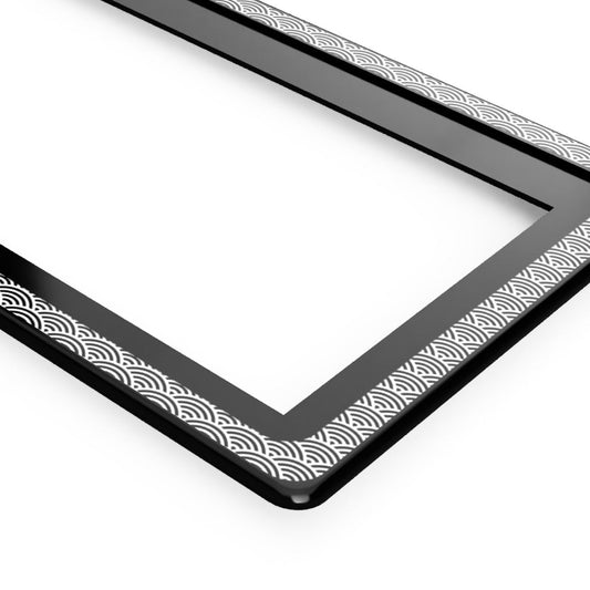 ENGRAVED "WAVES" LICENSE PLATE FRAME SET
