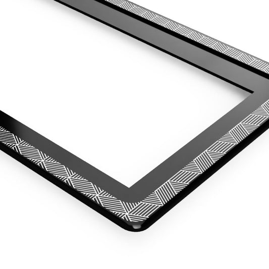 ENGRAVED "ABSTRACT" LICENSE PLATE FRAME SET