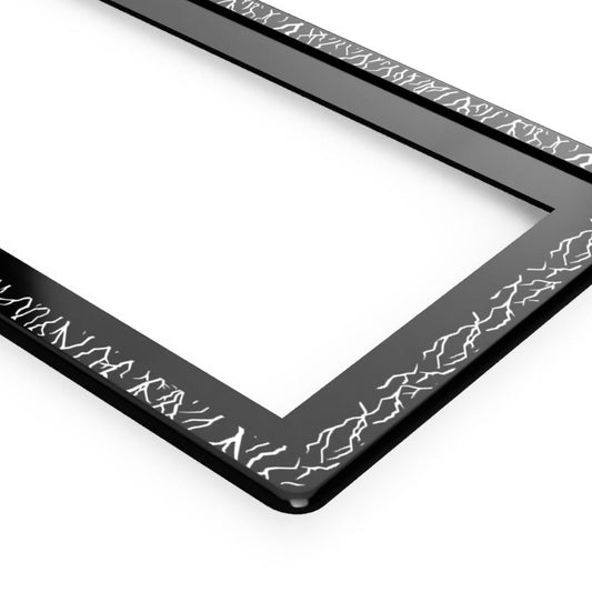 ENGRAVED "LIGHTNING" LICENSE PLATE FRAME SET